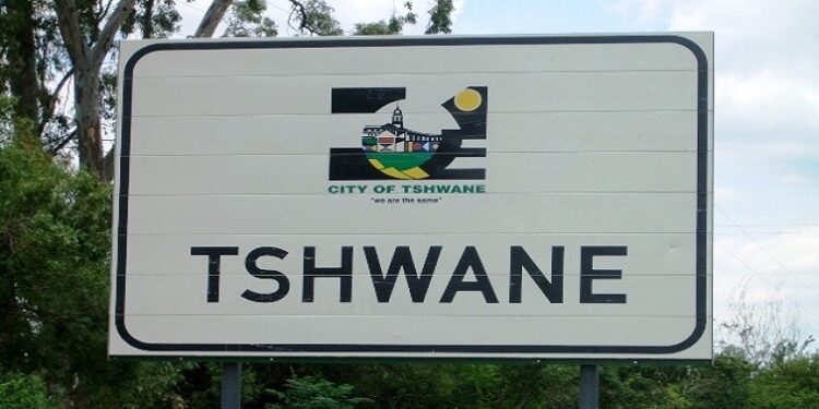 A sign board indicating the City of Tshwane.