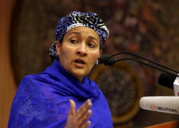 UN deputy secretary general, Amina Mohammed speaks at the opening session of a Public Lecture on Nigeria and the commonwealth of Nations in Abuja, Nigeria February 18, 2016.