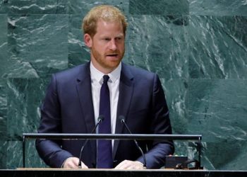 Prince Harry delivers the keynote address for International Mandela Day at the UN, July 18, 2022.