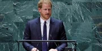 Britain's Prince Harry addresses the United Nations General Assembly at the celebration of Nelson Mandela International Day at the United Nations Headquarters in New York, U.S., July 18, 2022
