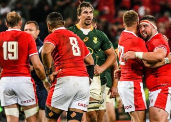 Wales celebrate maiden away win over the Springboks