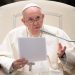 Pope Francis speaks during the weekly general audience at the Paul VI Audience Hall at the Vatican, August 18, 2021. Vatican Media/Handout via REUTERS