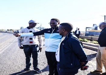 KZN Transport Acting MEC, Jomo Sibiya at the accident scene where 12 people including a police officer perished on the R617 Road.  accident scene.