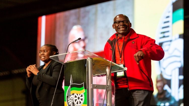 The South African Communist Party General Secretary Solly Mapaila addressing  the ANC policy conference under way at Nasrec, South of Johannesburg.