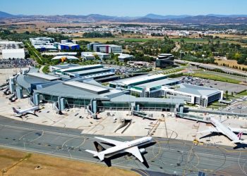 Aerial view of Canberra Airport