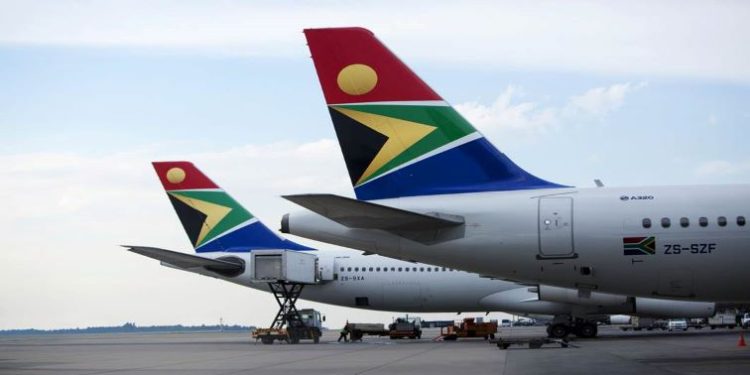 SAA planes seen parked at an airport