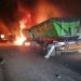 A truck on fire after a crash involving multiple vehicles in KwaZulu-Natal.