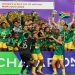 Banyana Banyana players celebrate a goal during the Women's Africa Cup of Nations.