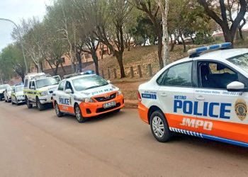 Johannesburg Metro Police Department (JMPD) vehicles can be seen in the above picture.