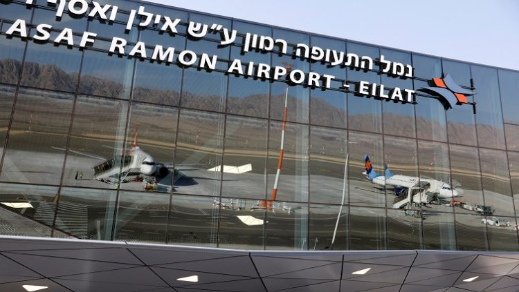 FILE PHOTO: Planes are reflected in the facade of the Ramon International Airport after an inauguration ceremony for the new airport, just outside the southern Red Sea resort city of Eilat, Israel January 21, 2019.