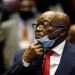 Former South African President Jacob Zuma stands in the dock during a court appearance