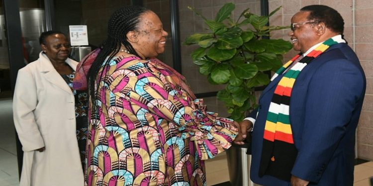 Minister of Foreign Affairs, Frederick Shava honours Minister of Deparment of International Relations and Cooperation, Dr Naledi Pandor's invitation to officially co-chair the Mid-Term Review of the   Bi-National Commission (BNC) in South Africa.