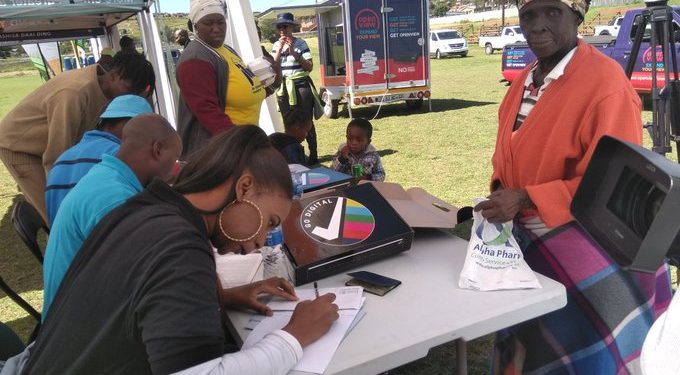 Residents of Pretoria are assisted in applying for the set top box.