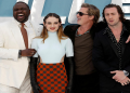 File Photo : Actors Brian Tyree Henry,Joe king, Brad Pitt and Aaron Taylor Johnson arrive at the UK premiere of "Bullet Train in London, Britain July 20,2022. REUTERS/Peter Nicholls/File Photo