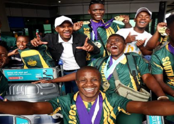 Kholwa Brothers Isicathamiya group received a warm welcome at King Shaka International Airport after they were crowned world champions in Los Angeles on Saturday.