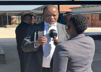 Mineral Resources and Energy Minister Gwede Mantashe being interviewed