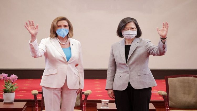 US House of Representatives Speaker Nancy Pelosi attends a meeting with Taiwan President Tsai Ing-wen at the presidential office in Taipei, Taiwan August 3, 2022.