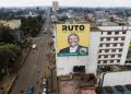 A aerial view of a posters of Kenya's Deputy President William Ruto.