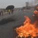 Kagiso residents burn tires and burn tires in protest.