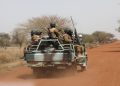Soldiers from Burkina Faso patrol on the road of Gorgadji in the Sahel area, Burkina Faso March 3, 2019.