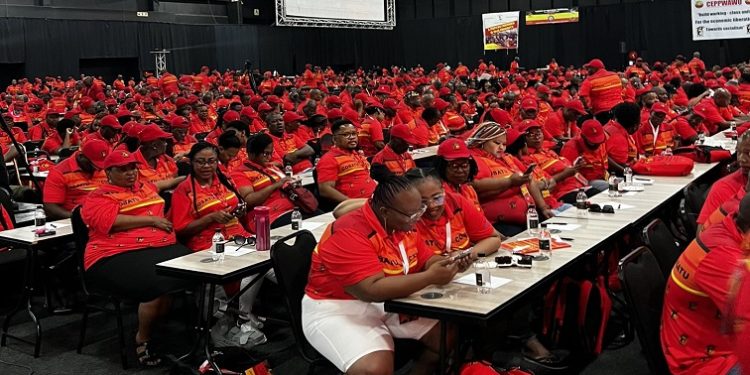 Delegates attending Cosatu's national elective congress are pictured on 26 September 2022.