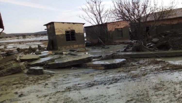 Houses damaged after the Jagersfontein mine collapsed