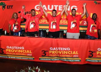 Newly elected Gauteng EFF Provincial People's Assembly members.