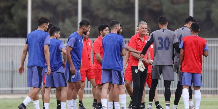 The head coach of the Iranian national football team, Carlos Queiroz, attends the Iranian team training at Azadi training camp in Tehran, Iran on September 14, 2022. Majid Asgaripour/WANA (West Asia News Agency) via REUTERS