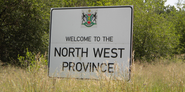A sign board indicating you are entering the North West province