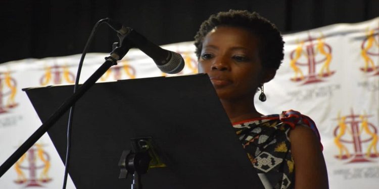 The Acting Public Protector Advocate Kholeka Gcaleka  speaking at a Heritage Month Commemoration event in Upington on September, 28 2022.