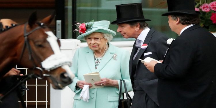 Britain's Queen Elizabeth at the Royal Ascot Racecourse.