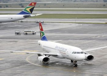 A South African Airways (SAA) plane, taxis after landing at O.R. Tambo International Airport in Johannesburg, South Africa, January 18, 2020.