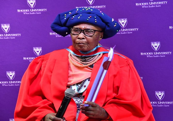 Mama Latozi Madosini Mpahleni honoured with Rhodes University’s highest honour, the Honorary Doctorate degree for her immeasurable contribution as the matriarch in preserving and promoting isiXhosa music.