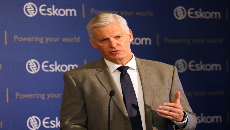 (File image) Andre de Ruyter, chief executive of state-owned power utility Eskom, speaks during a media briefing in Johannesburg on November 10, 2021.