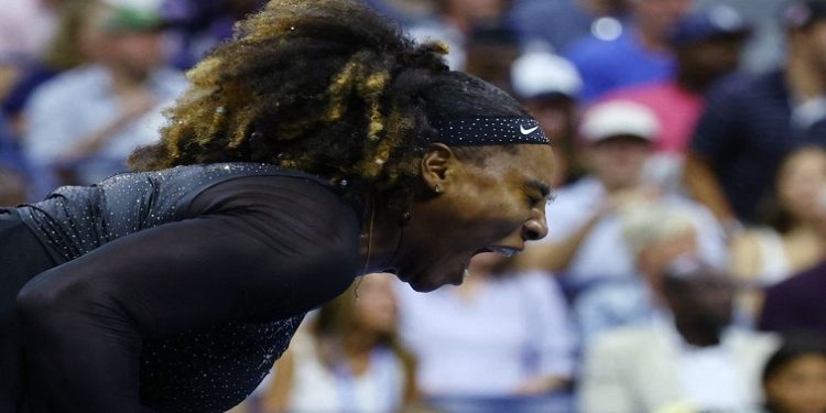 [FILE IMAGE] Serena Williams screams during a tennis match.