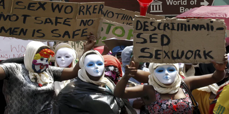 Women in support of decriminalisation of sex-work.