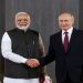 Russian President Vladimir Putin and Indian Prime Minister Narendra Modi attend a meeting on the sidelines of the Shanghai Cooperation Organization (SCO) summit in Samarkand, Uzbekistan September 16, 2022.