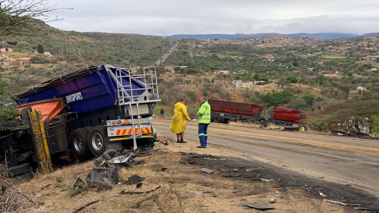 A truck accident on R34 between Ulundi and Vryheid