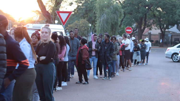 [FILE IMAGE] Students queue to vote during the 2021 Local Government Elections in Hatfield, Tshwane.
