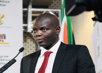 File image: Minister of Justice and Correctional Services, Ronald Lamola briefing media.