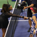 Serena Williams of the US shake hands with Australia's Ajla Tomljanovic.
