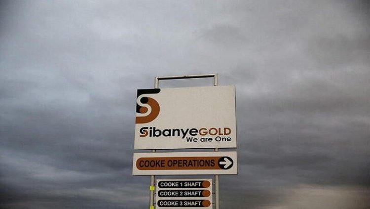 A sign board is seen near the Sibanye gold mine in Westonaria, west of Johannesburg, April 6, 2016.