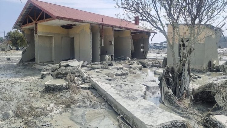 A building ravaged by flooding in Jagersfontein following a mine dam bursting