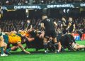 Australia and New Zealand in a scrum during their Bledisloe cup match