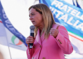 Leader of Italy's nationalist Brothers of Italy (Fratelli d'Italia) party and frontrunner to become prime minister Giorgia Meloni, holds a closing rally in Naples, Italy, September 23, 2022