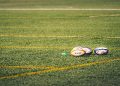 DHL Rugby balls on the pitch
