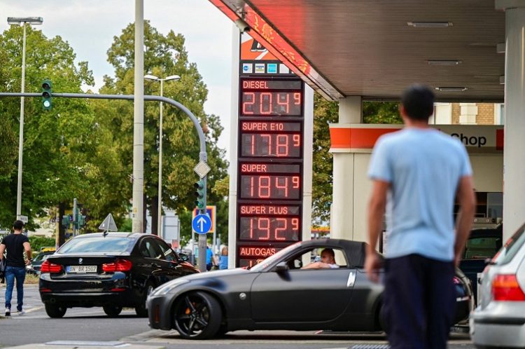 Petrol prices are displayed at a bft petrol station in Bonn, Germany, August 31, 2022.