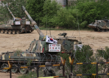 File image: The South Korean army's self-propelled artillery vehicles take part in a military exercise near the demilitarised zone separating the two Koreas in Yangju, South Korea, May 25, 2022.