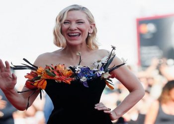 The 79th Venice Film Festival - Premiere screening of the film "TAR" in competition - Red Carpet Arrivals - Venice, Italy, September 1, 2022. Cast member Cate Blanchett gestures.