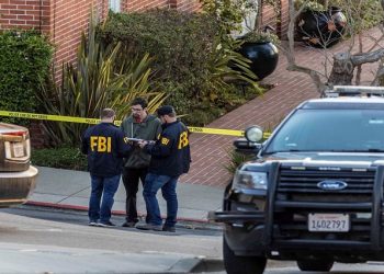 FBI agents work outside the home of U.S. House Speaker Nancy Pelosi where her husband Paul Pelosi was violently assaulted after a break-in at their house, according to a statement from her office, in San Francisco, California, U.S., October 28, 2022.